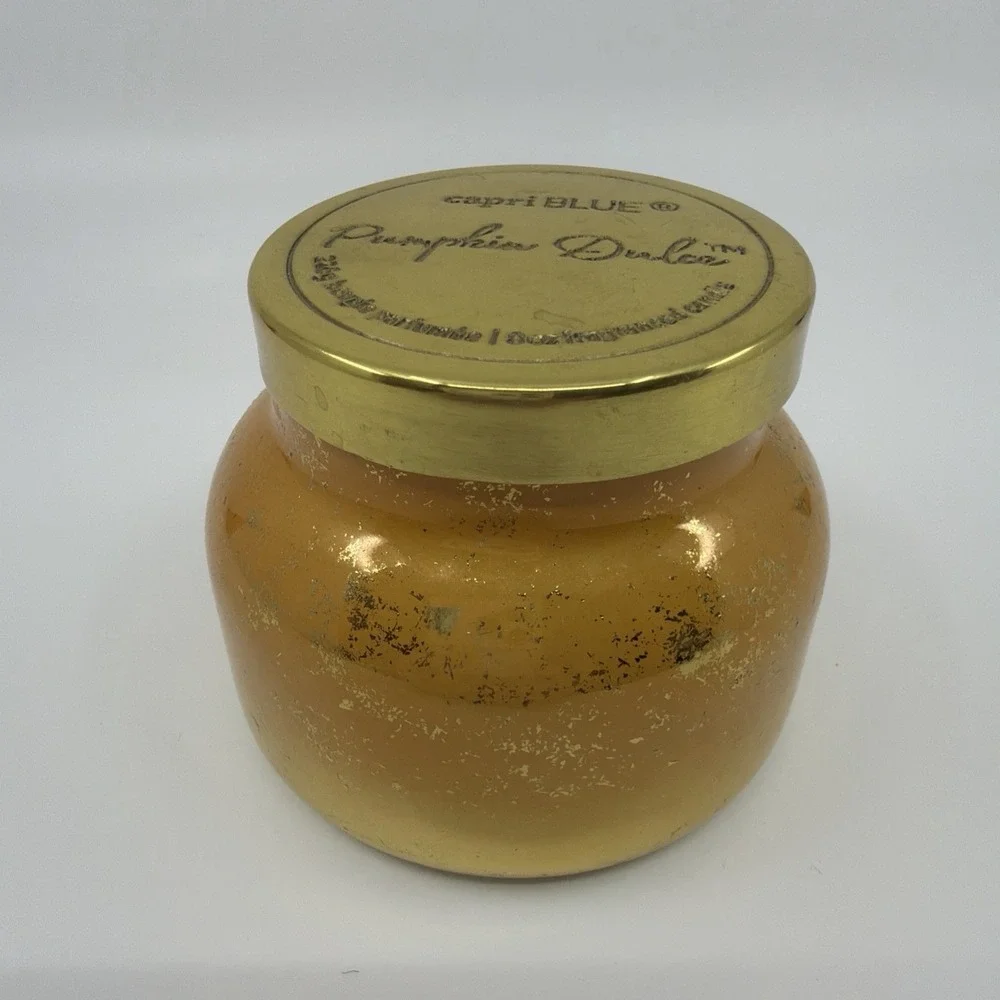 Anthropologie Capri Blue PUMPKIN DULCE Glitz Candle Ombre 8 Oz NEW FREE SHIP